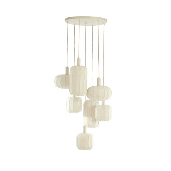Kreemikas ripplamp tekstiilist varjuga ø 50 cm Tufia - Light & Living