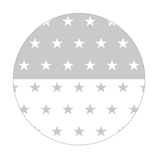 Valge/hall puuvillaseguga võrevoodi äärekate 96 cm Little Stars - Roba-image-3