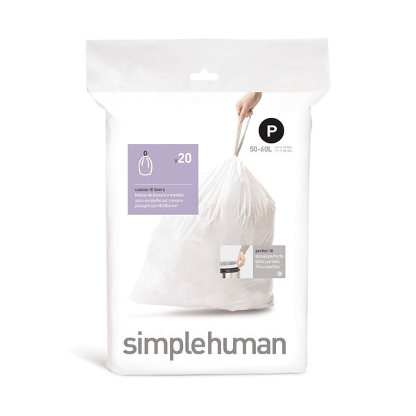 Prügikotid 20tk komplektis, 60l P - simplehuman