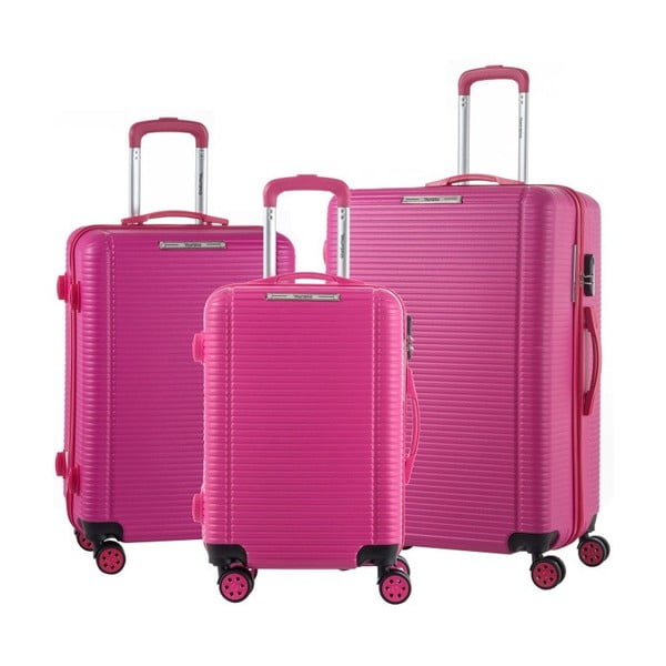 Sada 3 růžových cestovních kufrů na kolečkách Murano Vivienne