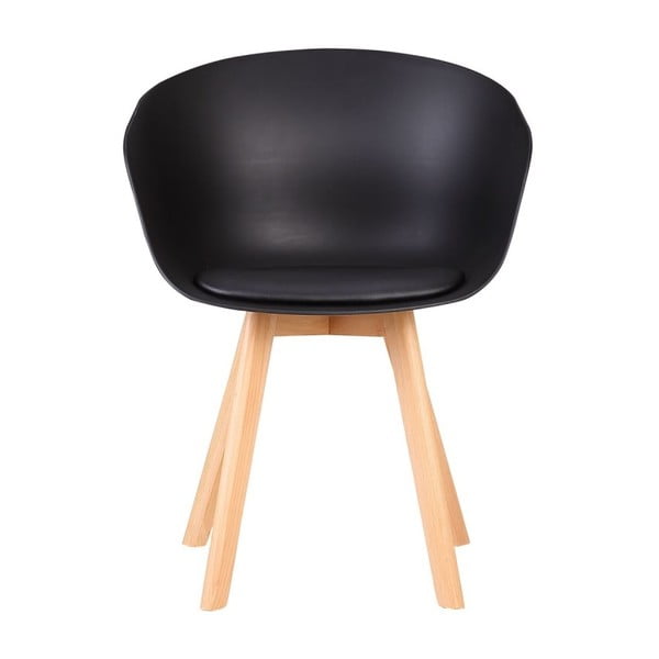 Černá židle s nohami z bukového dřeva Aries Dark