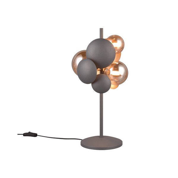 Hall-kuldne klaasist varjuga laualamp (kõrgus 50 cm) Bubble - Trio Select-image-1