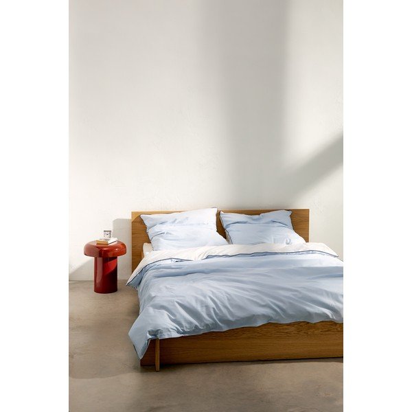 Helesinine puuvillasatiinist tekikott kaheinimesevoodile 200x200 cm Oba - noo.ma-image-3