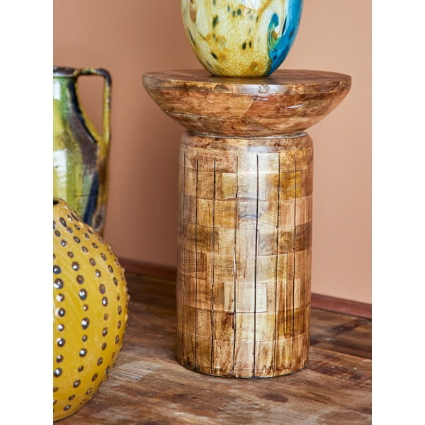 Ümmargune mangopuidust hoiulaud ø 30 cm Yasme - Bloomingville-image-1