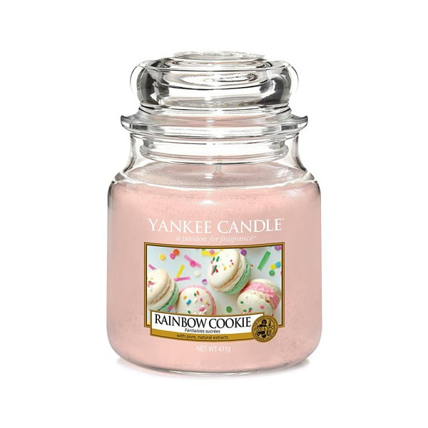 Vonná svíčka Yankee Candle Duhové Makronky, doba hoření 65 - 90 hodin