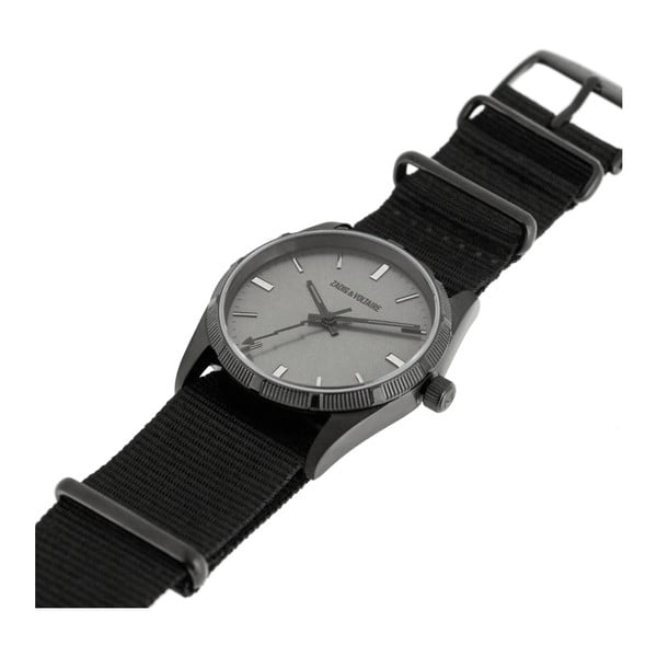 Černé unisex hodinky s nylonovým páskem Zadig & Voltaire