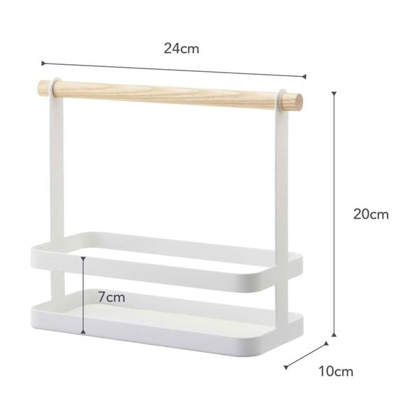 Valge alus pöögipuidust detailidega maitseainete jaoks Tosca - YAMAZAKI-image-3