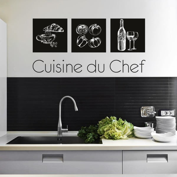 Samolepka na zeď Kuchyně šéfkuchaře, 90x60 cm