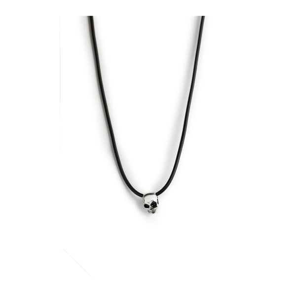 Pánský černý náhrdelník s přívěskem z nerezové oceli Monomen Scull