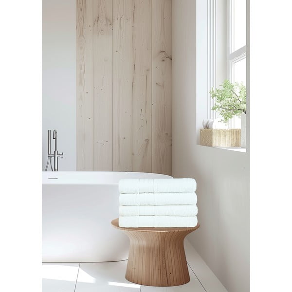 Valged puuvillased froteerätikud 4 tk komplektis 50x100 cm – Good Morning-image-4