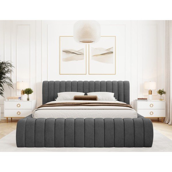 Tumehall polsterdatud kaheinimesevoodi koos panipaiga ja voodipõhjaga 140x200 cm Carilla - ELTAP-image-3