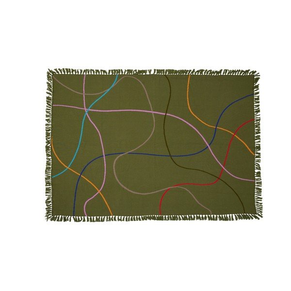 Roheline puuvillane tekk 200x140 cm Outline - Hübsch