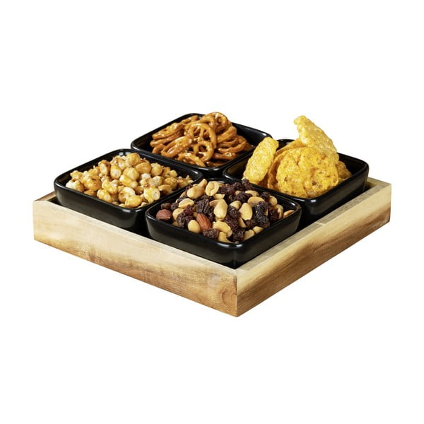 Mustad keraamilised serveerimisnõud 4 taldrikuga komplektis Elo - Wenko-image-4