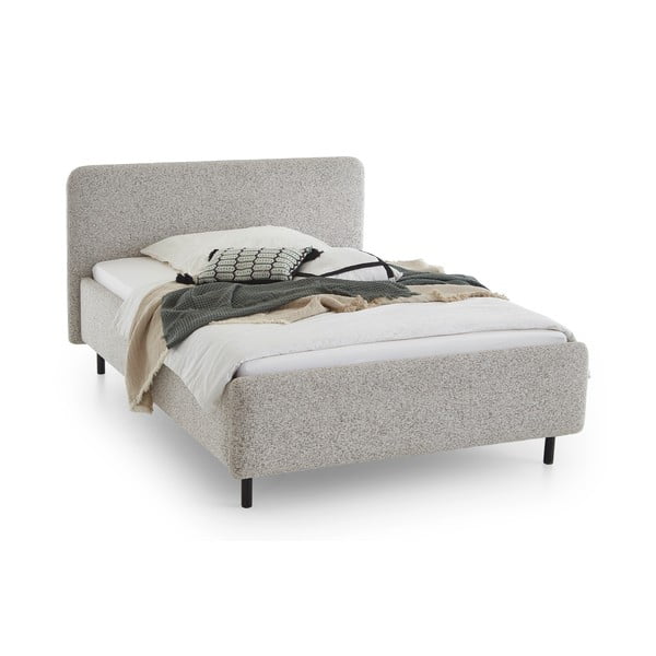 Beež polsterdatud kaheinimesevoodi ilma liistudest raamita 160x200 cm Primo - Meise Möbel-image-3