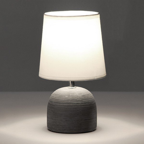 Hall keraamiline laualamp tekstiilvarjundiga (kõrgus 27,5 cm) - Casa Selección-image-1