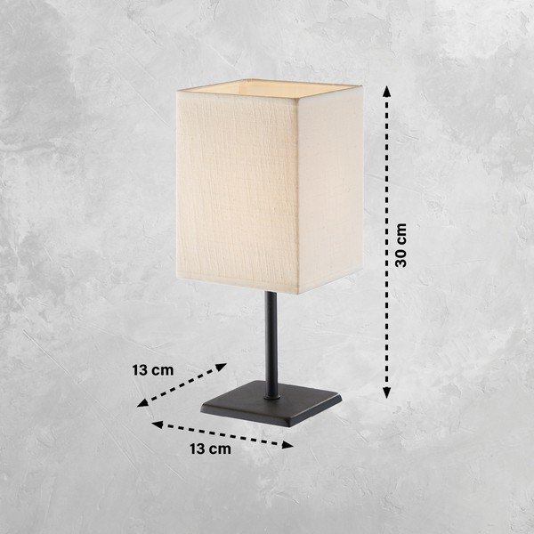 Must-valge lauavalgusti tekstiilist varjuga (kõrgus 30 cm) Lela - Fischer & Honsel-image-2