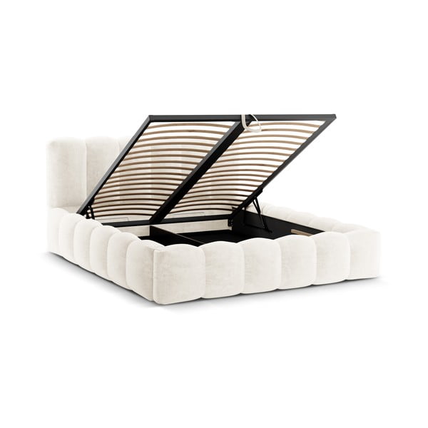 Kreem kaheinimesevoodi koos panipaigaga 160x200 cm Lupine - Micadoni Home-image-2