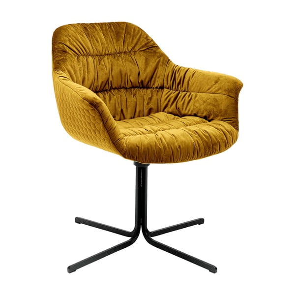 Kollane tool sametiga polsterdusega Swivel Swivel Colmar - Kare Design