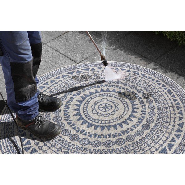Sinine ja kreemikas õuevaip , ø 140 cm Coron - NORTHRUGS-image-4