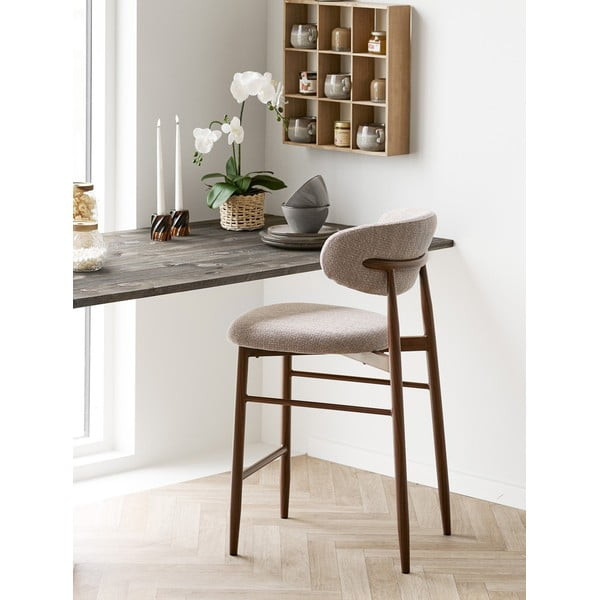 Beež-tumepruun polsterdatud baaritool (istme kõrgus 65 cm) Levanto – House Nordic-image-1