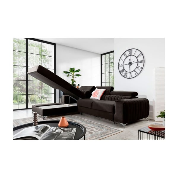 Tumepruun sametist lahtikäiv/sahtliga nurgadiivan (vasak nurk/lamamisosaga) Grayson – ELTAP-image-3