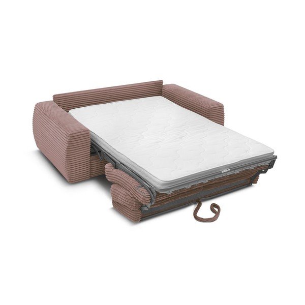 Roosa kordvelvetist diivan igapäevaseks magamiseks/voodiks 240 cm Hugo - Bobochic Paris-image-4