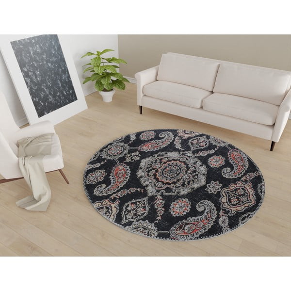 Must pestav ümmargune vaip ø 100 cm - Vitaus-image-1