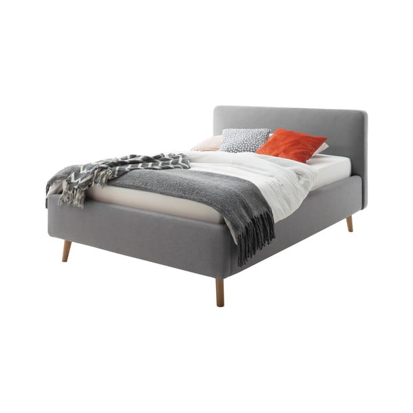 Helehall polsterdatud üheinimesevoodi ilma voodipõhjata 120x200 cm Mattis – Meise Möbel-image-2