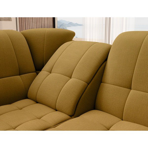 Kollane sametist lahtikäiv/sahtliga nurgadiivan (vasak nurk/L-kujuline) Sado – ELTAP-image-1