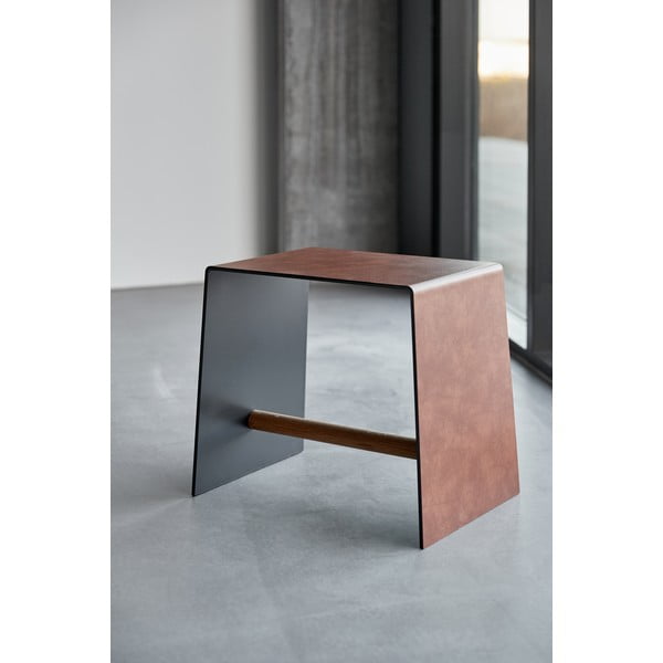 Konjakipruun metallist taburet Bull - LIND DNA-image-2