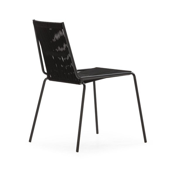 Mustad metallist virnastatavad söögitoolid 2 tk komplektis Emily - Marckeric-image-3