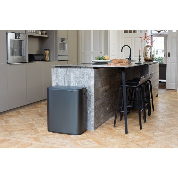 Tumehall terasest prügikast 60 l Bo Touch Bin - Brabantia-image-1