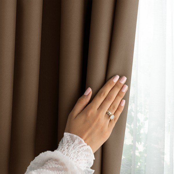 Pruun pimendav kardin 140x250 cm Carli Tie - Restilo-image-3