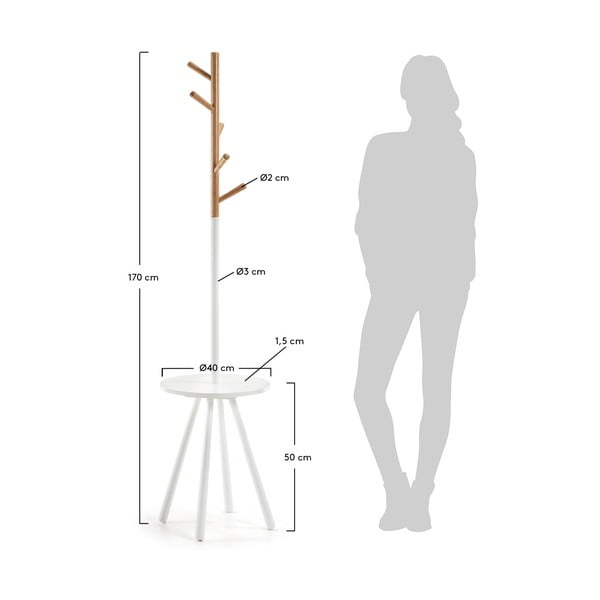 Valge mantlihoidja Bren - Kave Home-image-3