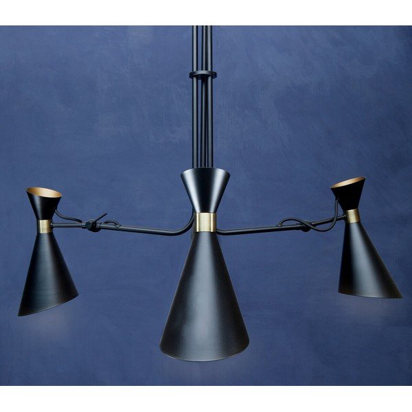 Must/kuldne metallist ripplamp metallvarjuga Linox - Premier Housewares-image-1