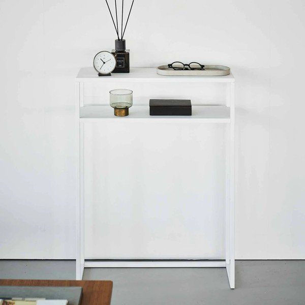 Valge metallist konsoollaud 18x60 cm Tower - YAMAZAKI-image-4