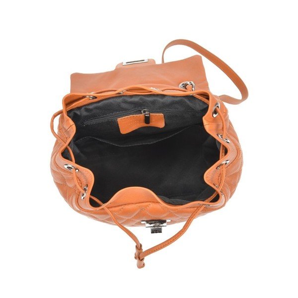 Koňakově hnědý kožený batoh Anna Luchini Lucy-image-2