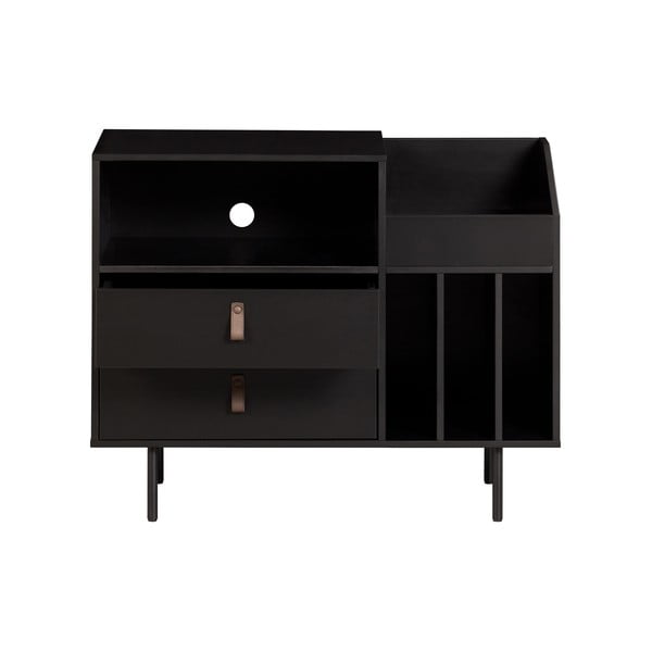 Must männi täispuidust kummut plaadimängijale 90x73x41 cm Jackson – WOOOD-image-2