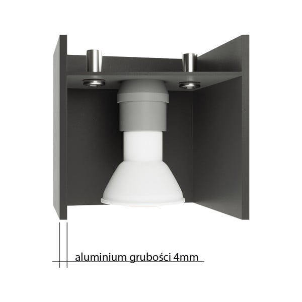 Must laevalgusti metallist varjuga 10x10 cm Lorum – Sollux-image-3