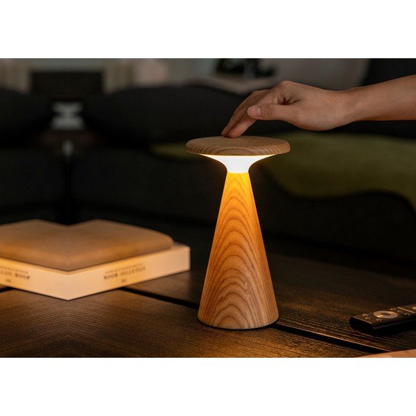 LED-lauavalgusti puidust varjuga (kõrgus 21 cm) Sylva - Gingko-image-2