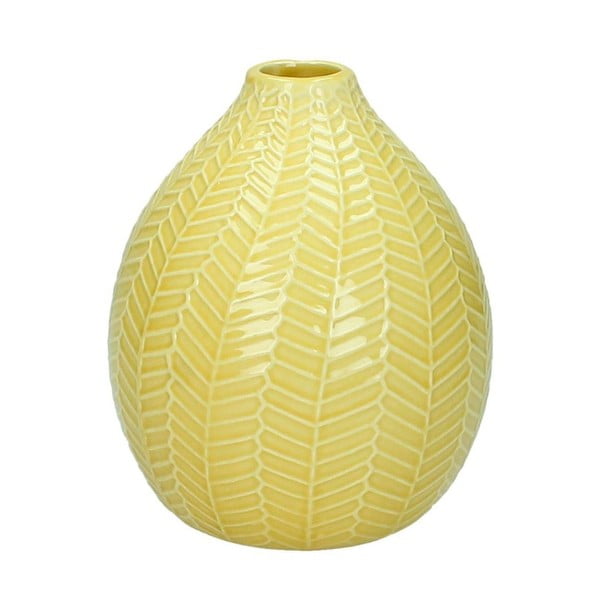 Citrónově žlutá keramická váza HF Living, 15 cm