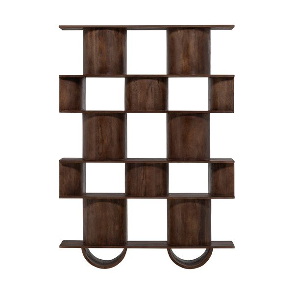 Tumepruun mangopuidust raamaturiiul 130x180x35 cm Sinne - WOOOD-image-3