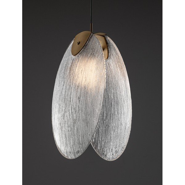 Messingivärvi terasest LED-ripplamp klaasist varjuga Shelina - Nova Luce-image-1