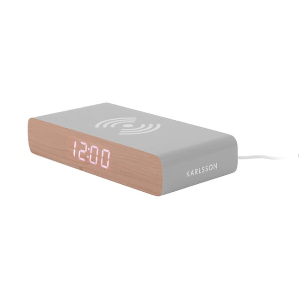 Digitaalne äratuskell juhtmevaba laadijaga Retro Flat LED - Karlsson-image-1