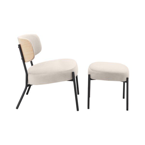 Kreem sametist tugitool koos jalatoega Jerry - Støraa-image-1