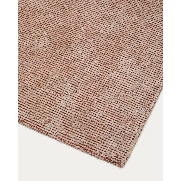 Terrakottapunane käsitsi kootud viskoosist vaip 160x230 cm Elvan - Kave Home-image-4