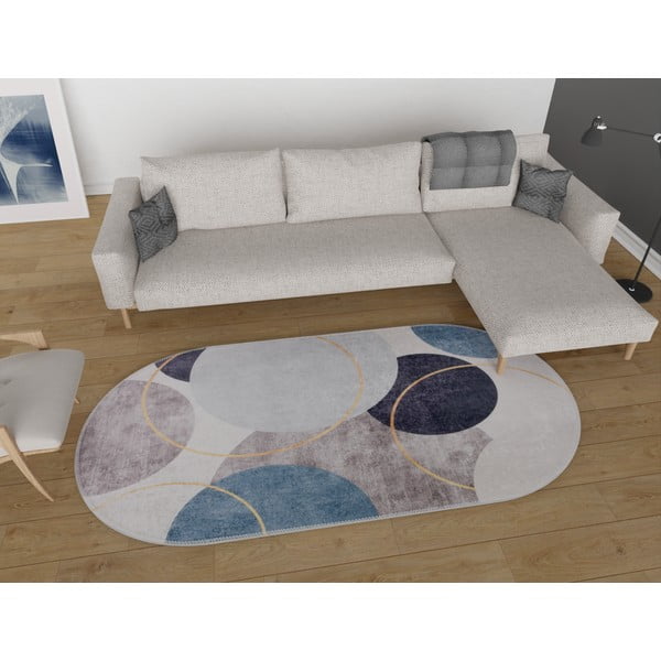 Sinine-hall pestav vaip 120x180 cm Oval - Vitaus-image-1