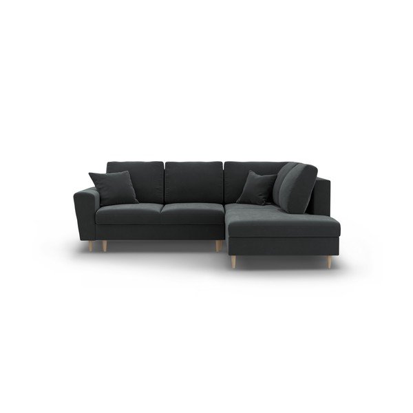 Tumehall sametist panipaigaga nurgadiivanvoodi (parem nurk/"L"-kujuline) Kyoto - Cosmopolitan Design