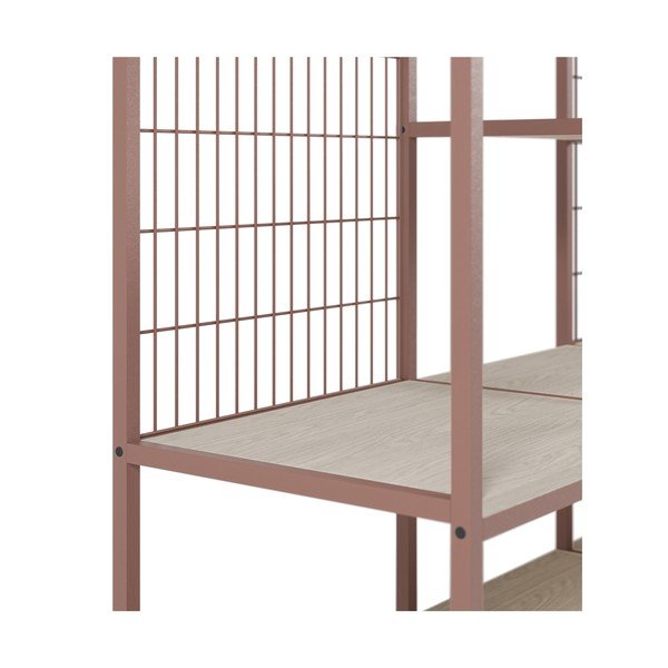 Terrakota värvi avatud terasest riidekapp 140x179,5x40 cm Amara - Marckeric-image-4