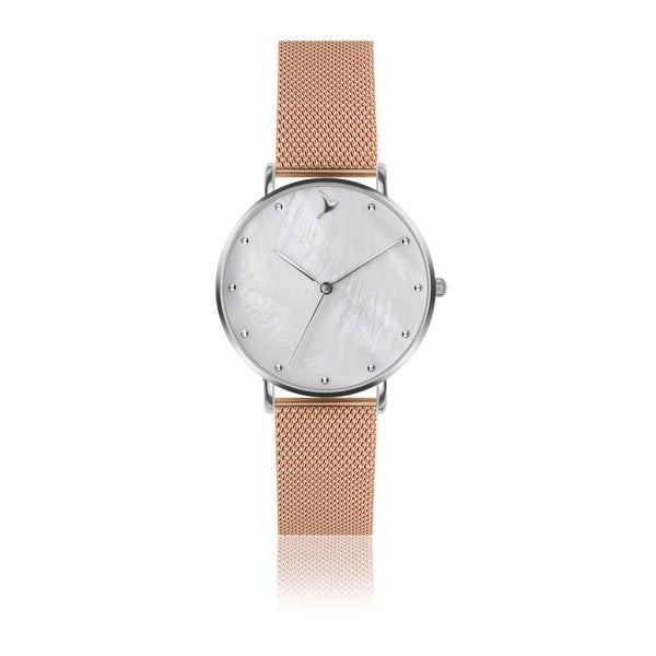 Dámské hodinky s páskem z nerezové oceli béžové barvy Emily Westwood Crystal